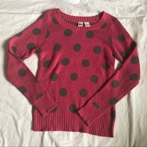 SO pink and grey polka dot sweater